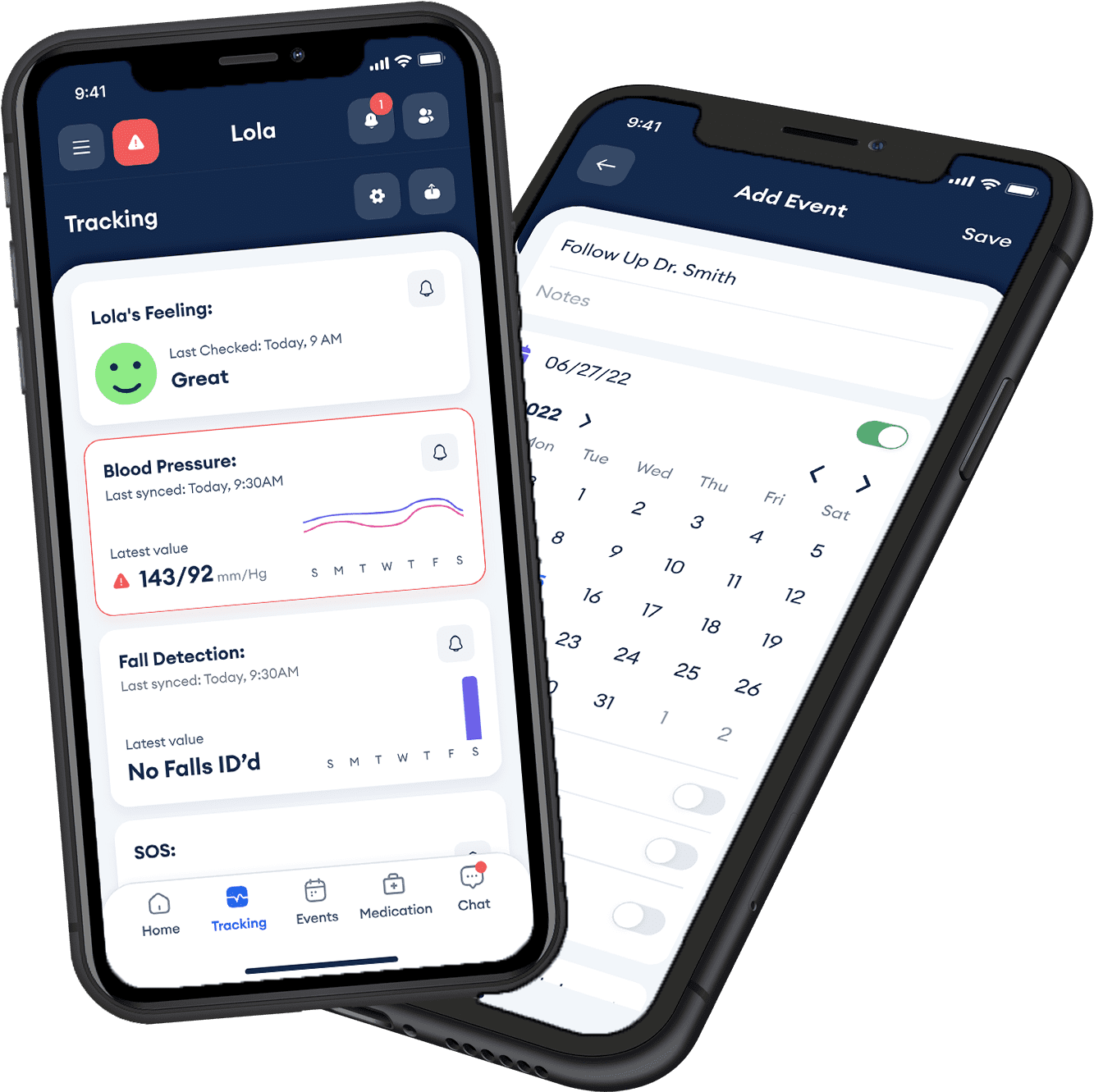 Connected Caregiver - Dashboard and Calendar