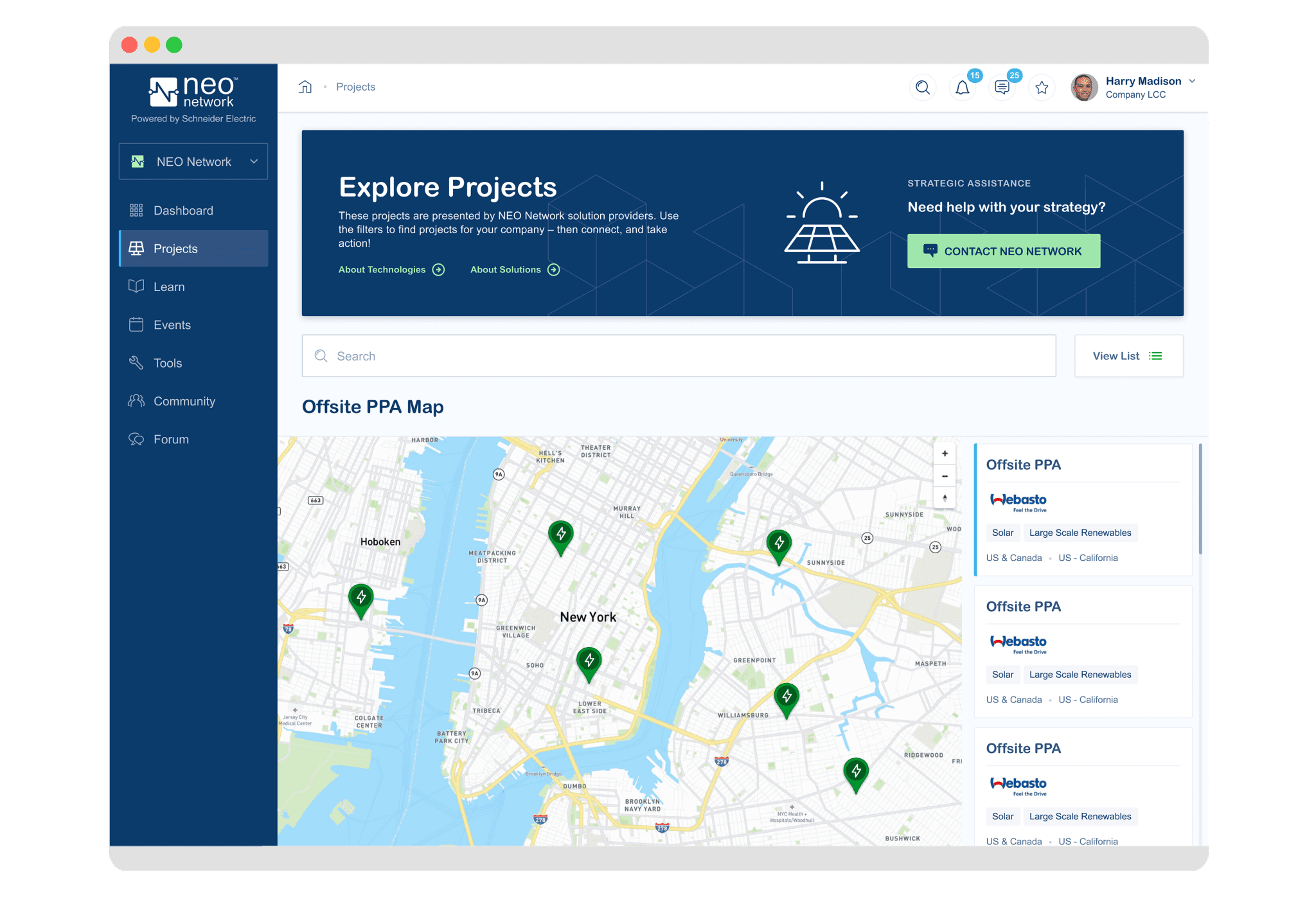 NEO Project map