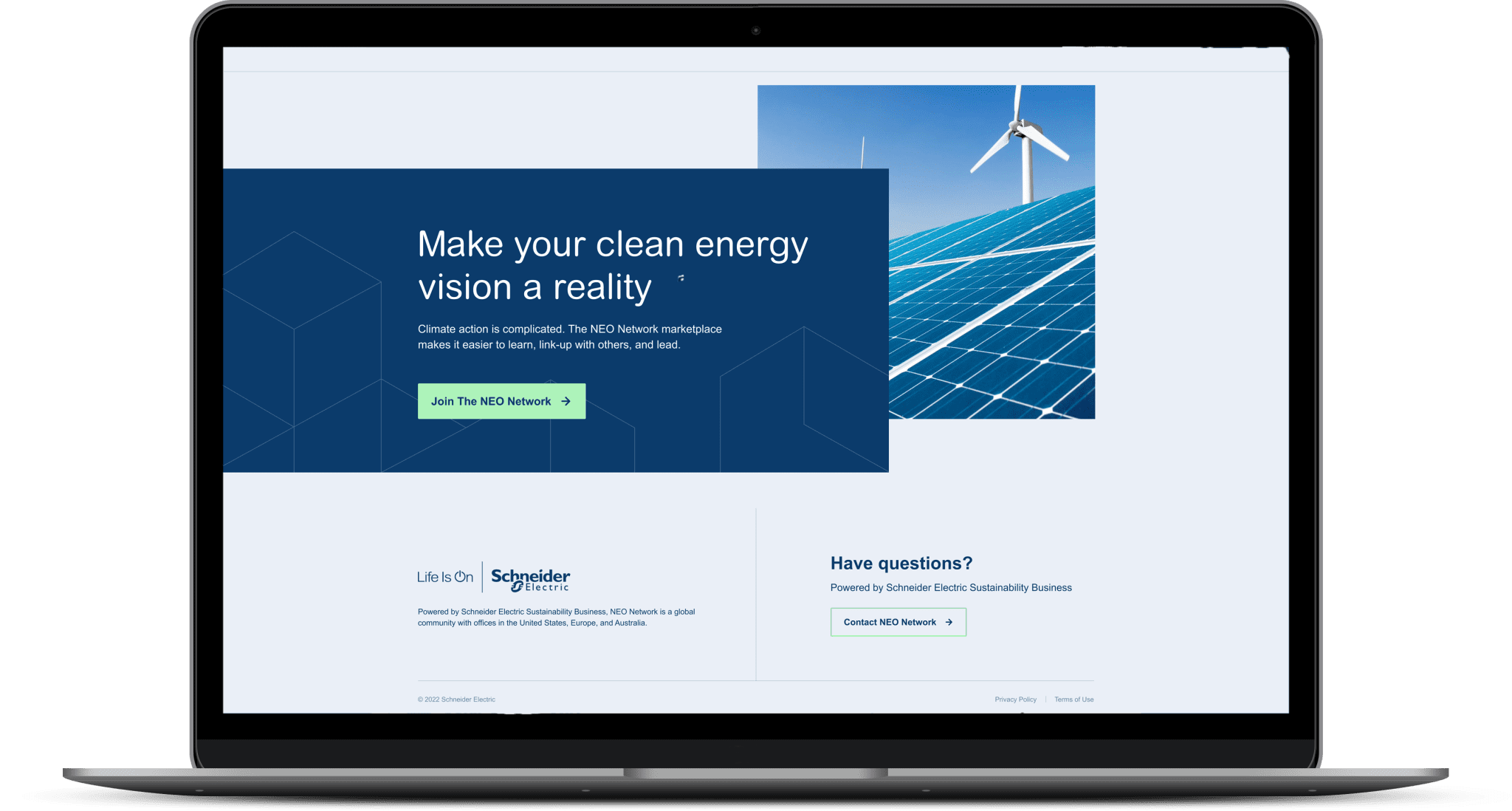 Schneider Electric / NEO - landing page bottom