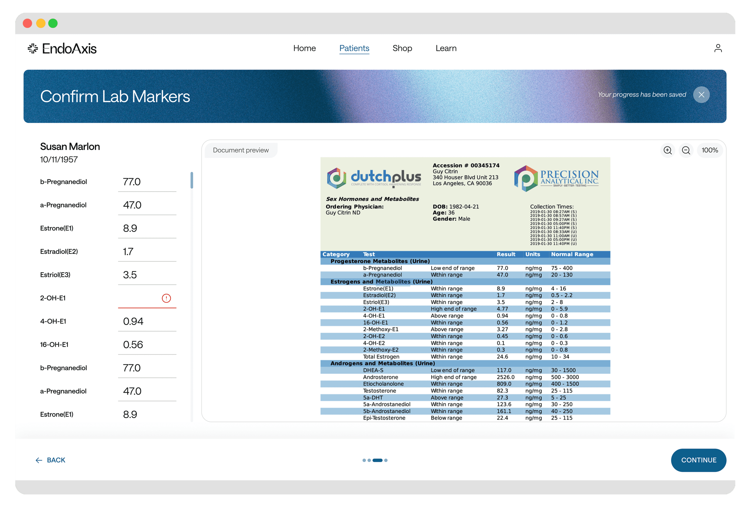 COnfirm Lab Markers - Endo