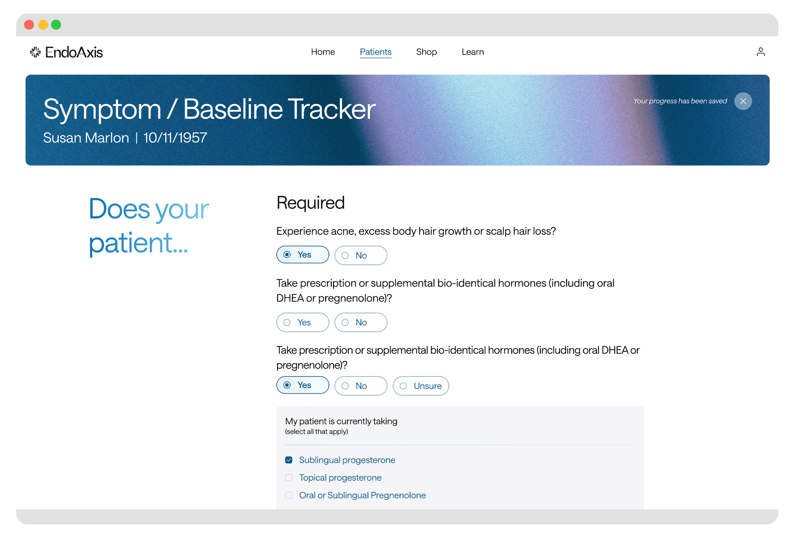 symptom tracker - endo