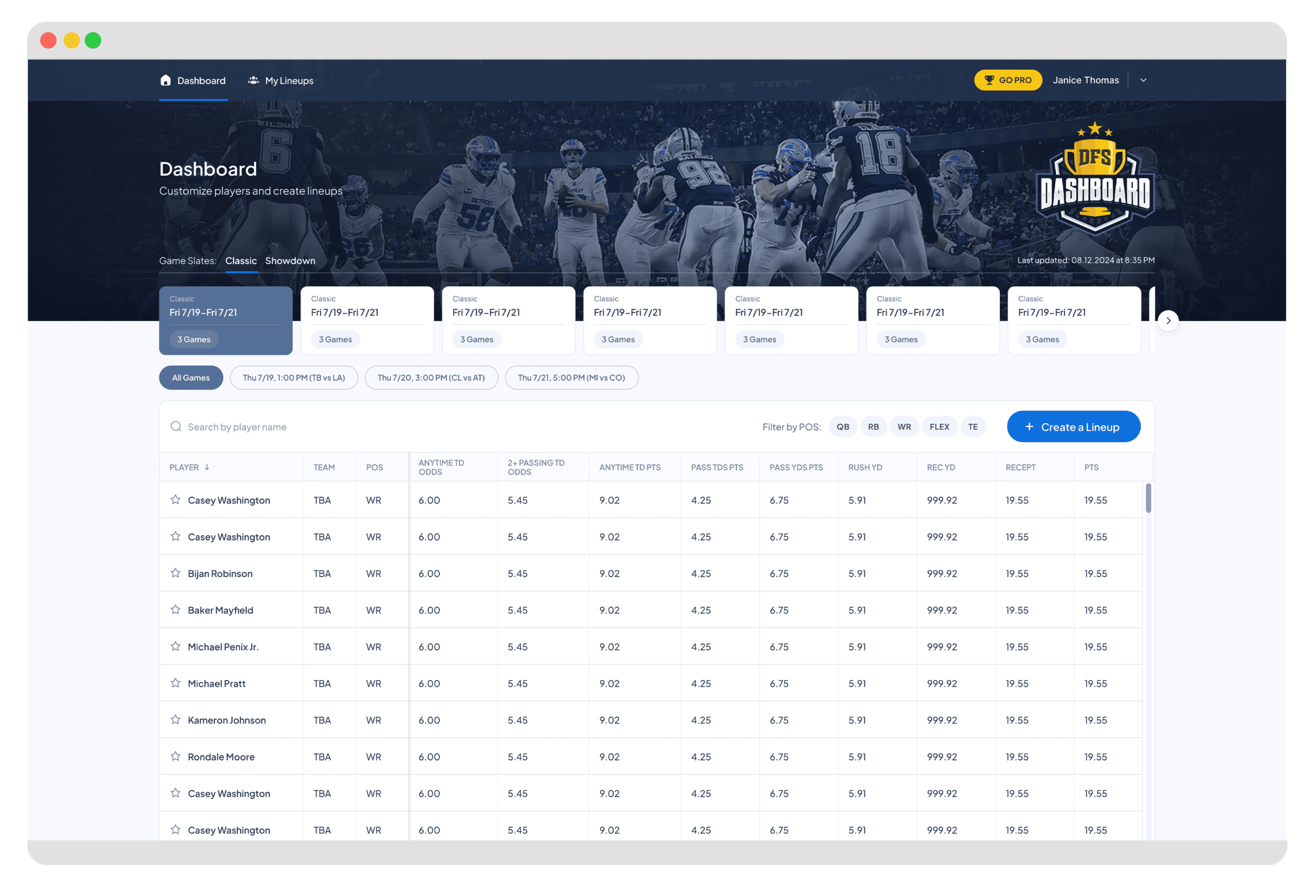 DFS Dashboard - Dashboard