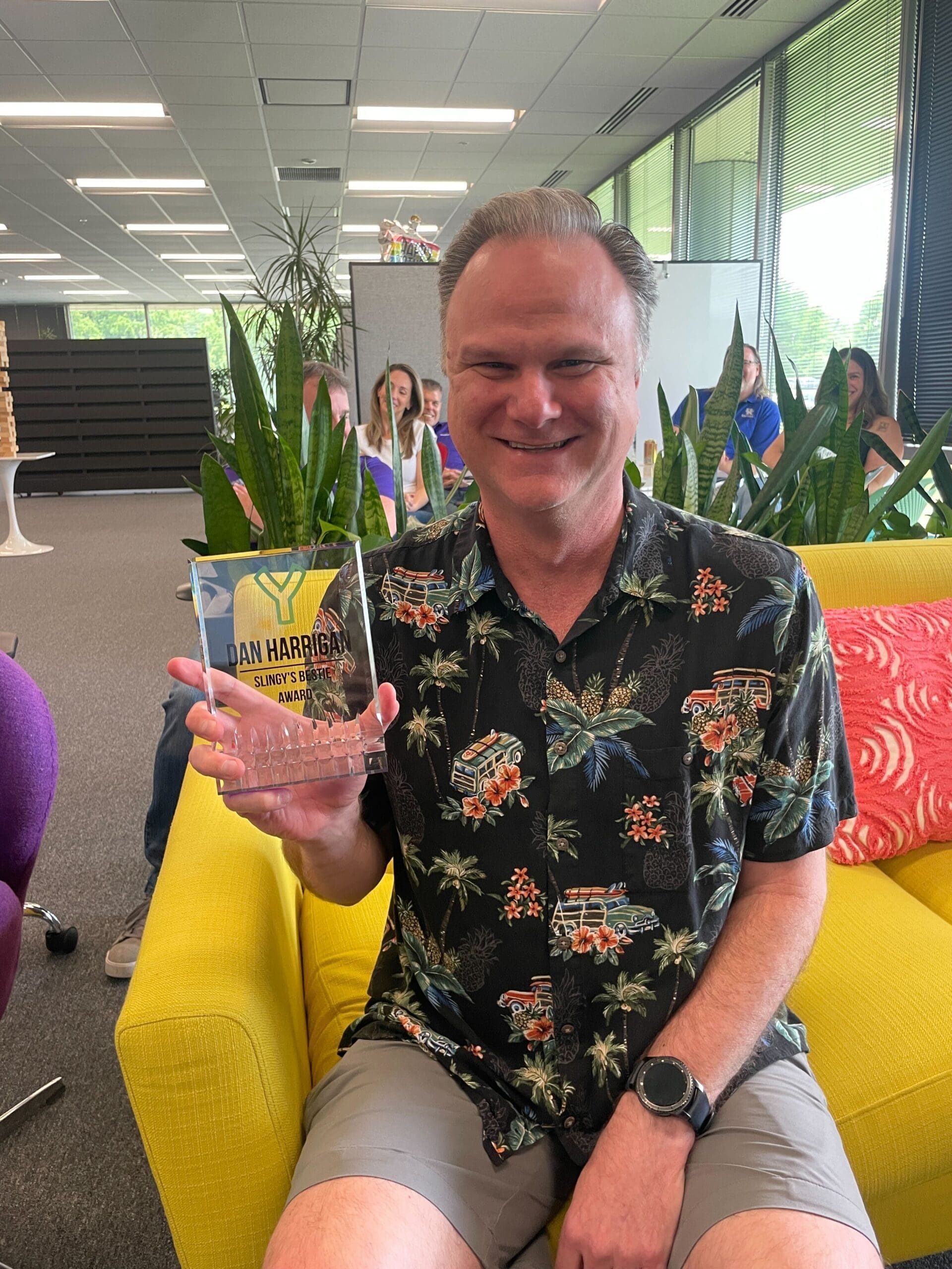 Dan Harrigan with his Award