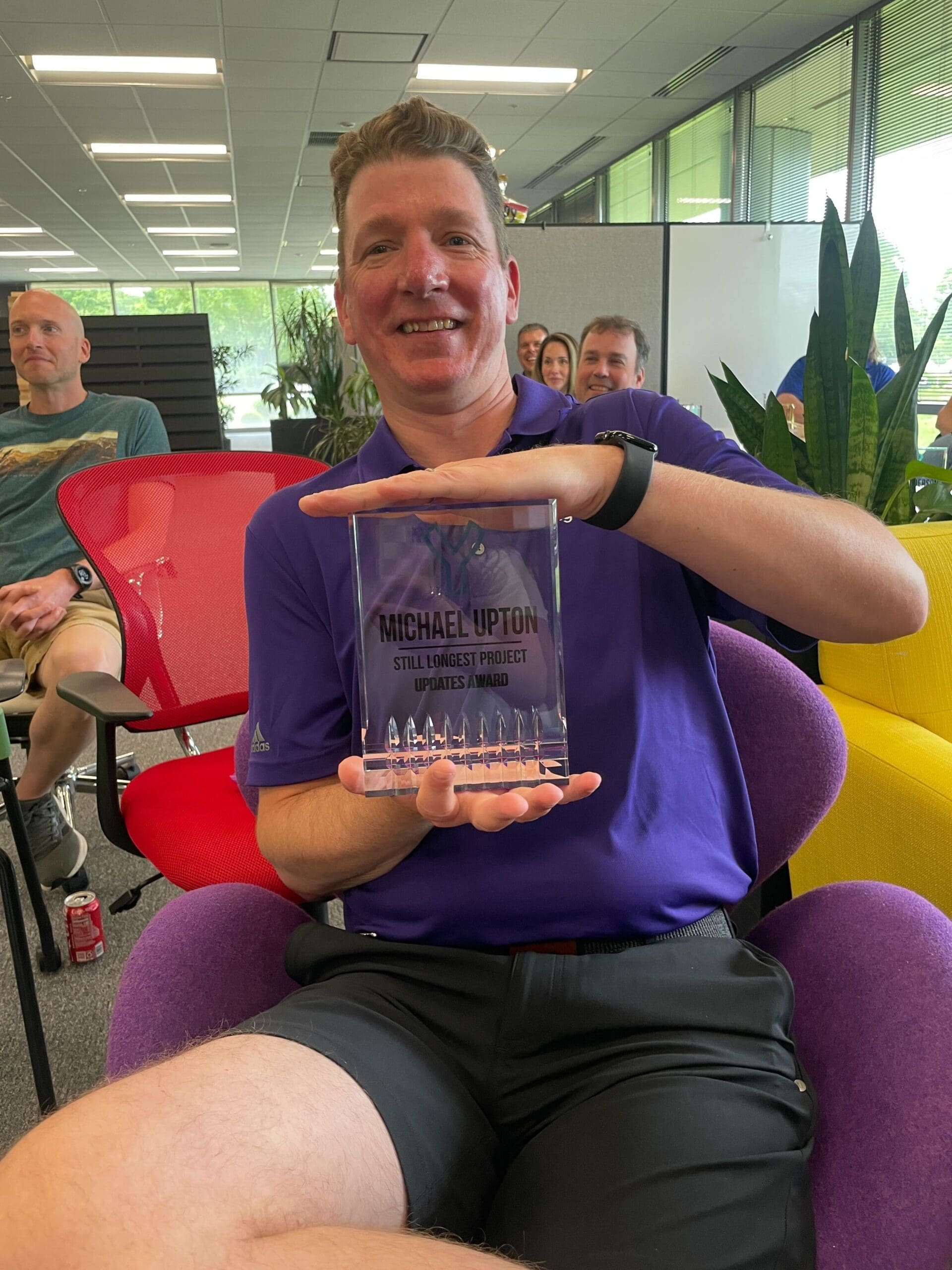 Michael Upton with his Award
